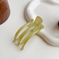 Translucent avocado green acrylic hair claw clip with a glossy finish and three teeth - 8cm / Green