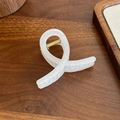 Pinza per capelli minimalista texture gelée in finitura bianco latte opaco da donna - Nastro - Bianco Latte - 7.8cm