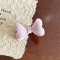 Barrette à cheveux nœud rose pailleté en résine avec texture gelée pour femme - Barrette Rose Clair
