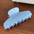 Light blue acetate hair claw clip with sparkling rhinestones for thick hair - 10.9cm / Blue