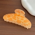 Eleganter Haarklammer mit orangefarbenem Leopardenmuster für Vintage Frisuren - Orange (10.7cm)