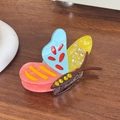 Kleurrijke vlinder haarklem van acetaat met sprankelende kristallen en luxe strasstenen - 7.6CM / Koffie Vlinder