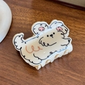 Pince à cheveux mignonne en forme de chien crème avec imprimé dessin animé - Chien Barrette (7.3cm)