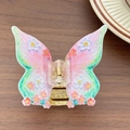Butterfly hair claw clip in gradient blue and purple with floral patterns - Flower Butterfly (6.6cm)