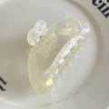 Pinza per capelli a farfalla in acetato avorio cangiante con decorazione di strass - Bianco Iridescente-8.8cm