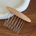 Peigne à cheveux en acétate beige avec épingles en métal et lettrage France Handmade - Beige