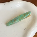 Elegant marble green acetate hair clip with gold glitter and handmade signature - 6.2cm / Yellow-Green