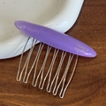 Peigne à cheveux fait main en acétate violet avec neuf dents en métal pour un style élégant - Violet