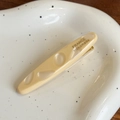 Handmade baguette-shaped acetate hair clip in creamy yellow with golden metal clip - 6.2cm / Milk Yellow