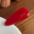 Rote Acetat-Haarklammer in Tropfenform mit goldenem Logo-Schriftzug für Damen - 4.5CM / Rot