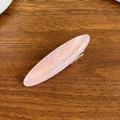 Elegant translucent pink acetate hair clip with shimmering white glitter flakes - 5.9cm / Pink