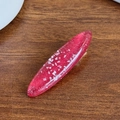 Elegant deep rose red oval acetate hair clip with shimmering white shell flake inserts - 5.9cm / Red