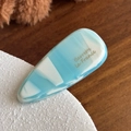 Hellblaue Marmor-Acetat-Haarspange mit Goldstempel und 4mm dickem Clip-Design - 4.5CM / Blau und Weiß