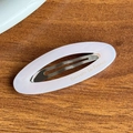 Barrette ovale en acétate rose pâle avec texte doré Barrette La France et clip métal - Style Creux Oval / Rose Clair