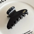 Elegant black acetate hair claw clip with golden France Handmade label for women - Black Gold