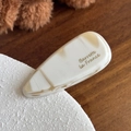 Französischer 4mm dicker Acetat-Haarclip mit Marmortextur im Baguette-Design - 4.5CM / Cremeweiß & Kaffee