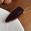 Dark brown amber teardrop hair clip with elegant golden Barrette La France text - 4.5CM / Dark Coffee