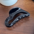 Eleganter schwarzer Herz-Haarclip aus Acetat mit Hochglanz-Finish für Damenfrisuren - Einfaches Glänzendes Schwarz