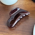 Eleganter dunkelroter Haarklammer aus Acetat mit Glanzfinish für französische Hochsteckfrisuren - Einfacher Dunkelkaffee