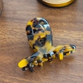 Französische Haarklammer aus Acetat mit Schildpatt-Muster und goldener Barrette-Schrift - Schildpatt Braun