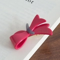 Haarclip met roze en lila acetaat strik en gouden metalen basis voor damesmode - 5.4cm / Rood