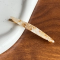 Elegant amber acetate hair clip with gold metal spring and France Handmade text - Beige Coffee