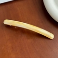 Elegante fermaglio lungo in acetato marmorizzato con texture giallo chiaro e crema - 10.6cm / Giallo