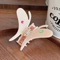 Pinza per capelli a farfalla in acetato rosa scintillante con strass colorati donna - 8.8cm / Arancione Chiaro