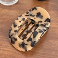 Klassische Haarklammer aus Acetat mit Schildpattmuster in ovalem Hohlraum-Design - Beige Schildpatt