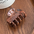 Elegant dark brown tortoise shell acetate hair claw clip with high-quality polished texture - Coffee-5.6cm