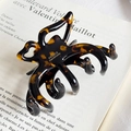 Elegant tortoiseshell brown acetate hair claw clip with handmade gold lettering detail - Brown Tortoiseshell With Gold Label