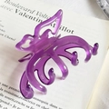 Translucent purple butterfly hair claw with subtle glitter and gold logo detail - Purple With Gold Label
