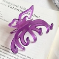 Elegant purple jelly butterfly hair claw clip with fine glitter and gold emblem detail - Purple Without Label