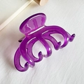Translucent purple acetate hair claw clip with glossy finish and large grip design - Transparent Purple Without Stamp