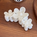 Lot de 3 pinces à cheveux fleur de frangipanier blanc crème de tailles variées - Blanc-11cm