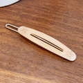 Eleganter pfirsichfarbener Acetat-Haarclip mit Kristallblumen und goldener Beschriftung - 7cm / Fleischrosa