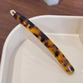 Haarspange aus Acetat mit Schildpattmuster und vergoldetem handgefertigtem Verschluss - 9cm / Kaffee Schildpatt