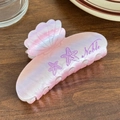 Starfish hair claw clip in gradient pink pearl finish with sea shell design details - Purple Starfish-8.8cm