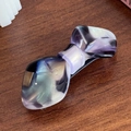 Elegante fermaglio per capelli in acetato marmorizzato viola con fiocco 3D e molletta - Clip a Molla Multicolore