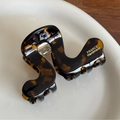Minimalist tortoiseshell acetate hair claw clip with France Handmade lettering detail - Coffee Tortoiseshell (Gold Label)