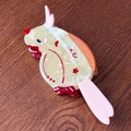 Cute parrot-shaped acetate hair claw clip with colorful marble texture and bird design - Yellow Parrot