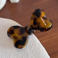 Fermaglio per capelli a cuore tartarugato ambra con scritta dorata France Handmade - Pince a Becco d'Anatra Tartarugato