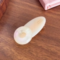 Elegant cream white handmade acetate hair clip featuring a France handmade oval design - Circle White (4cm)