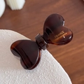 Fermaglio per capelli in acetato tartarugato con scritta dorata France Handmade - Fermaglio per Capelli Caffè