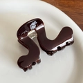 Elegant dark coffee musical note shaped acetate hair claw clip with glossy resin finish - Coffee Brown (No Gold Label)