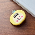 Süße gelbe Apfelpuppe Haarspange aus Acetat mit einem niedlichen Cartoon-Smiley-Gesicht - Gelb-3.4cm