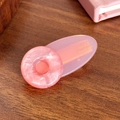 Pink marble textured oval hair clip with France Handmade lettering in jelly finish - Round Pink (4cm)
