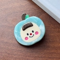Süße hellblaue Apfel-Haarklammer aus Acetat mit niedlichem Cartoon-Puppen-Motiv - Blau-3.4cm