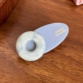 Barrette en résine marbrée bleue avec texte doré France Handmade et style élégant - Cercle Bleu (4cm)