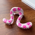 Chic lavender S-shaped claw clip with pink cat paw prints for high ponytail hairstyles - Pink